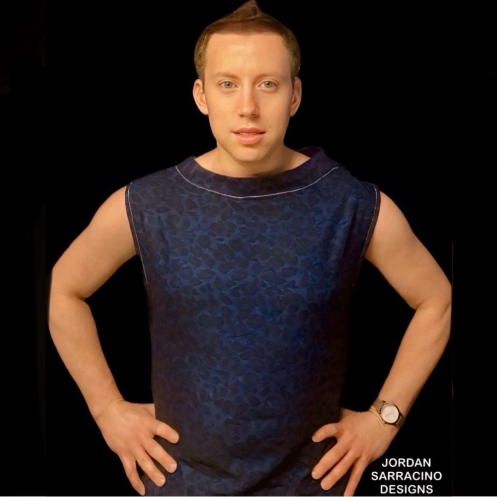 Blue&Black Leopard Print Vest Small